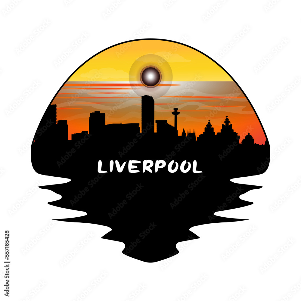 Liverpool England Skyline Silhouette Retro Vintage Sunset Liverpool Lover  Travel Souvenir Sticker Vector Illustration SVG EPS Stock Vector | Adobe  Stock