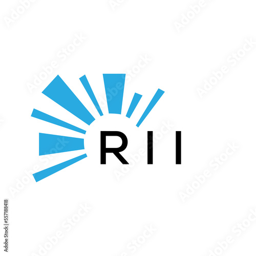 RII letter logo. RII blue image on white background and black letter. RII technology  Monogram logo design for entrepreneur and business. RII best icon.
 photo