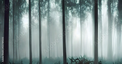 Atmospheric dark grim forest (Pack of 100+ illustrations) in 4K. Generative AI. High quality 