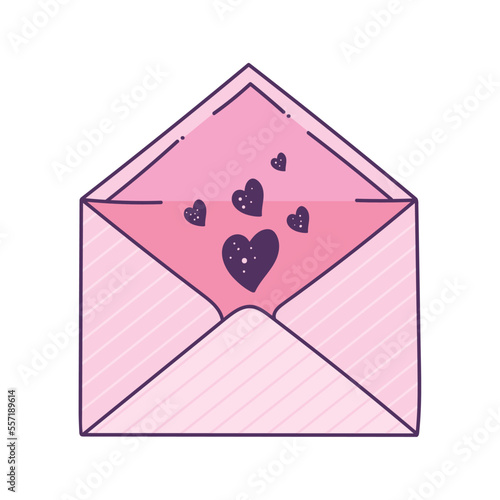 pink envelope with hearts