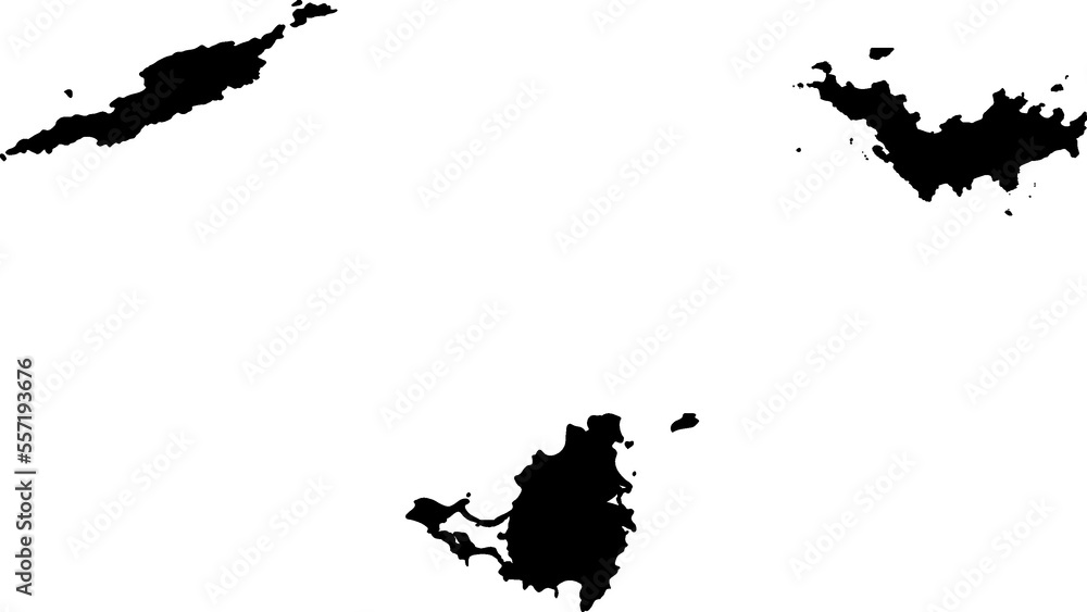 Vector images of Islands of St.Maarten/Saint Martin, Saint Barths and Anguilla (BLACK)
