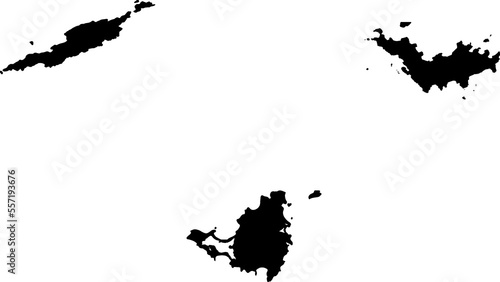 Vector images of Islands of St.Maarten/Saint Martin, Saint Barths and Anguilla (BLACK)