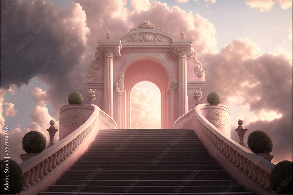 stairway to heaven, gates of heaven, generative ai Stock Illustration