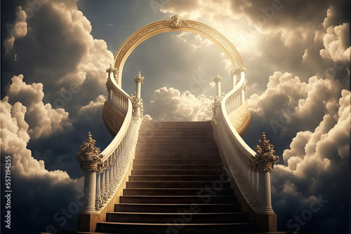 stairway to heaven, gates of heaven, generative ai photo