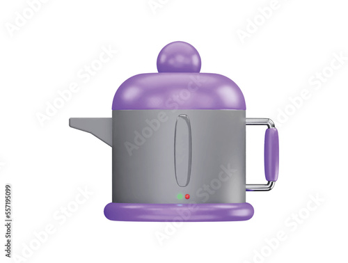 Electric kettle 3d vector icon cartoon minimal style