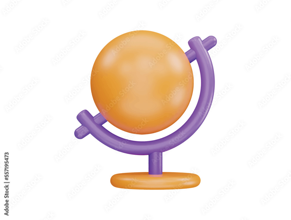 Global map stand ball with 3d vector icon cartoon minimal style Global map stand ball with 3d vector icon cartoon minimal style