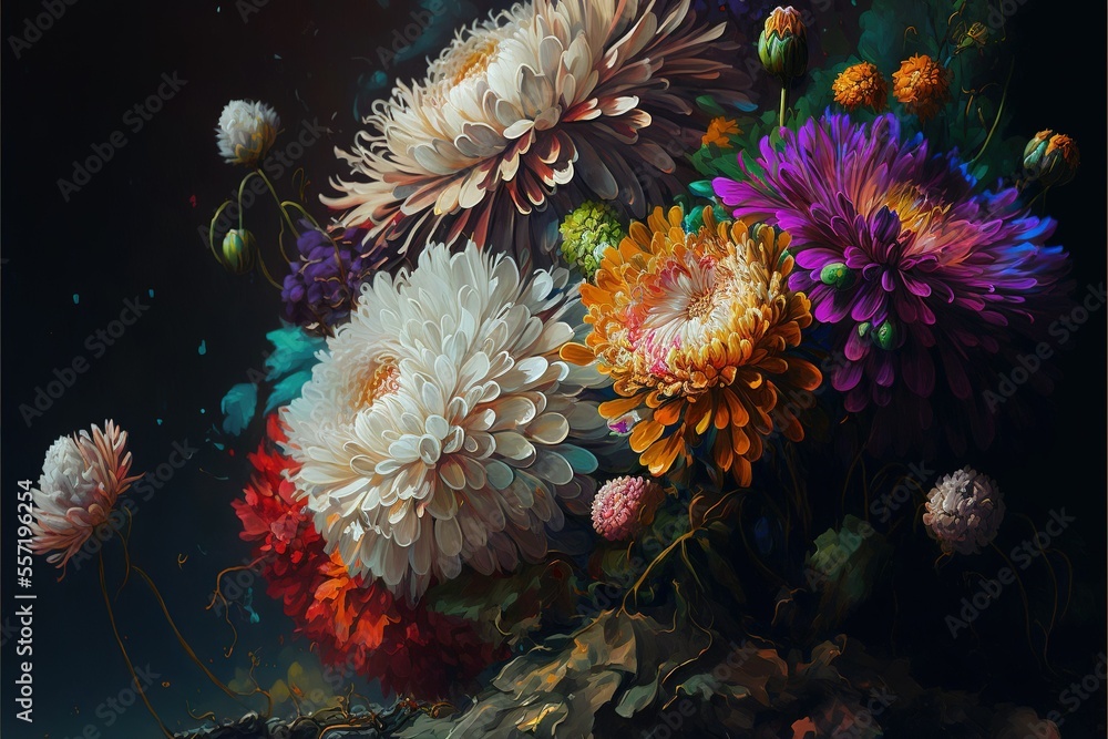 Obraz premium Pretty painted flowers
