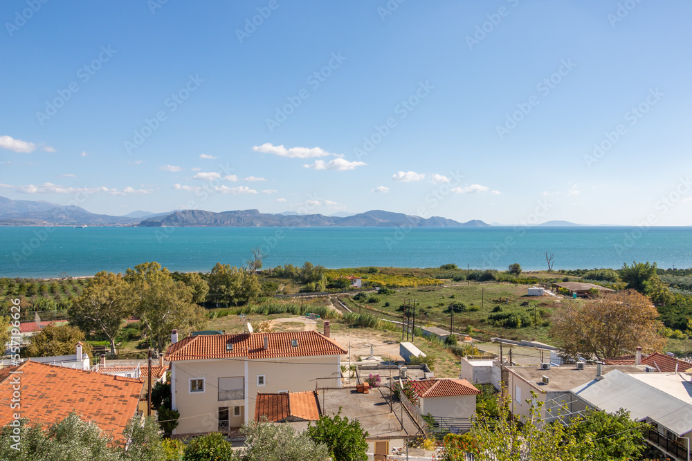 Fototapeta premium View of a seaside town in Greece