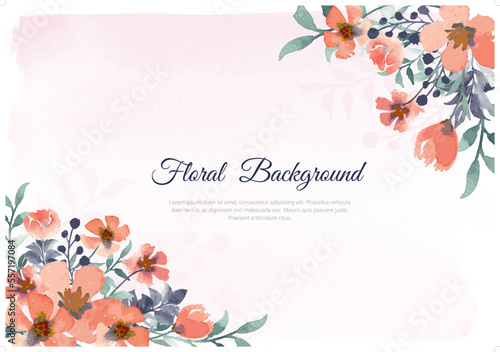 Watercolor floral background banner design