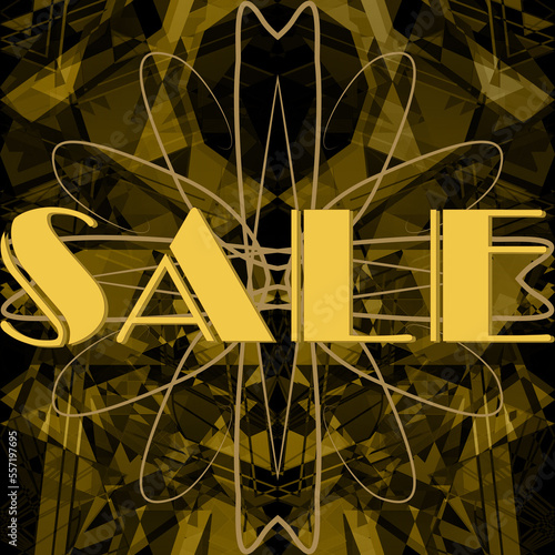 Abstract golden texture sale sign background image.