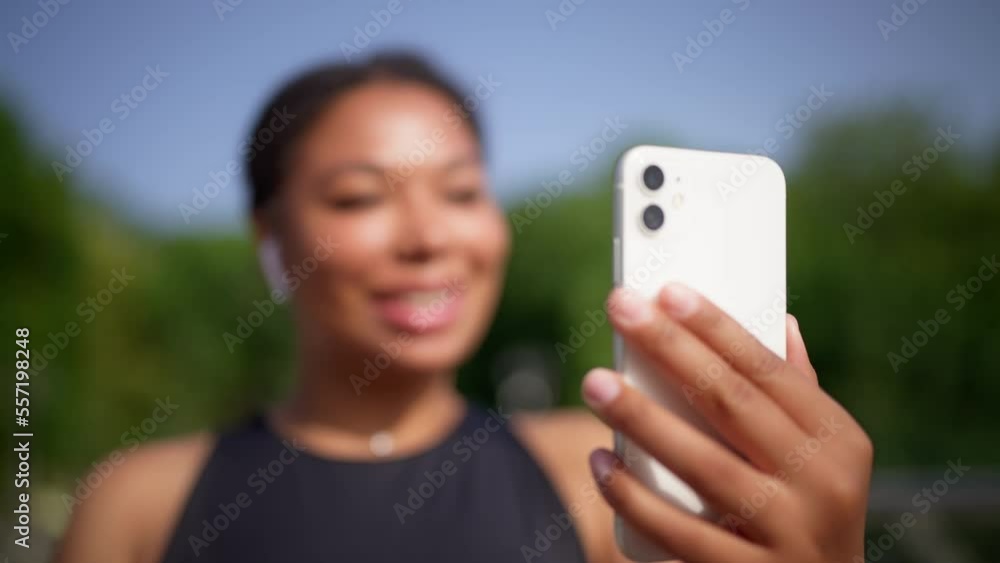 Closeup of African American woman talking over phone, keeping in touch Closeup of African American woman talking over phone, keeping in touch