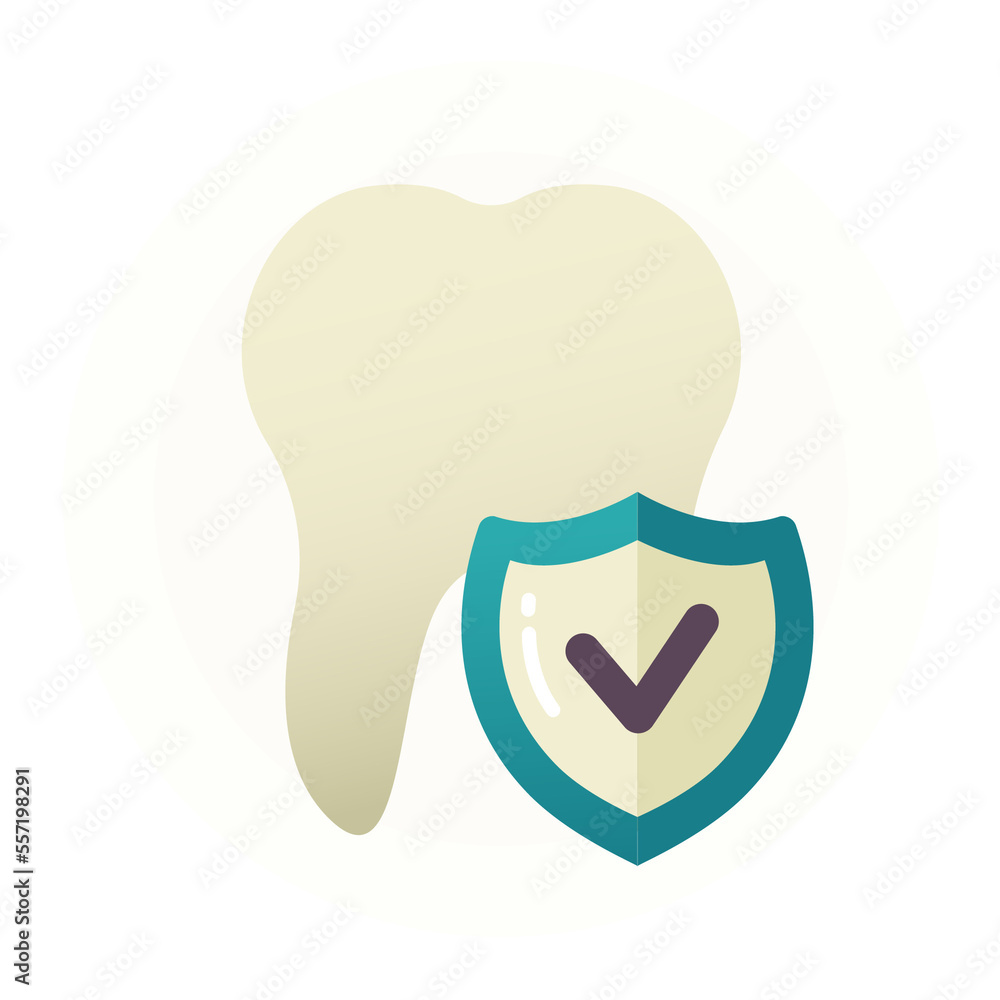 Tooth protection flat design style icon Tooth protection flat design style icon
