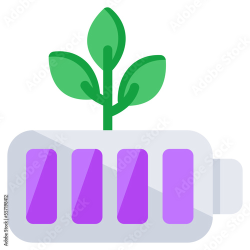 Trendy design icon of eco battery 