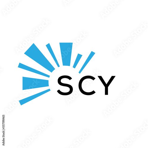 SCY letter logo. SCY blue image on white background and black letter. SCY technology  Monogram logo design for entrepreneur and business. SCY best icon.
