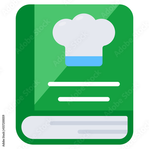 A flat design icon of cookbook