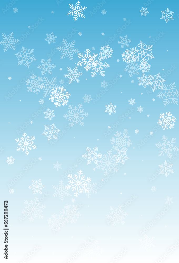 Gray Snowflake Vector Blue Background. New Silver