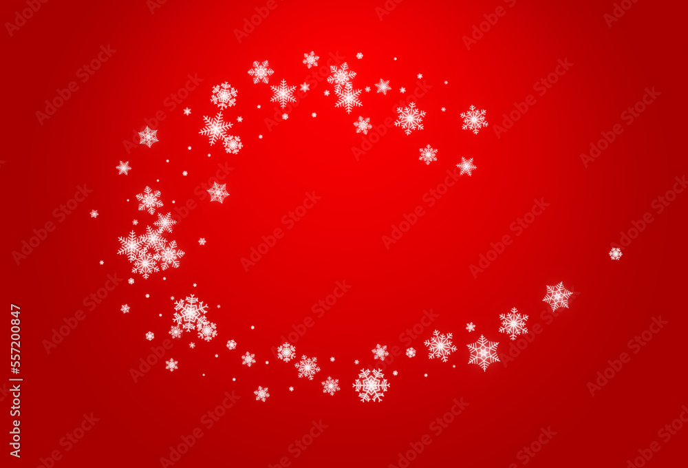 White Snow Vector Red Background. Fantasy Silver White Snow Vector Red Background. Fantasy Silver