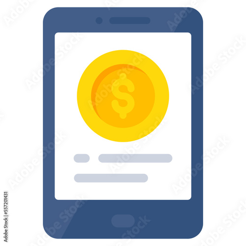 A unique design icon of mobile money 