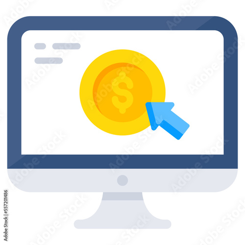 Conceptual flat design icon of pay per click
