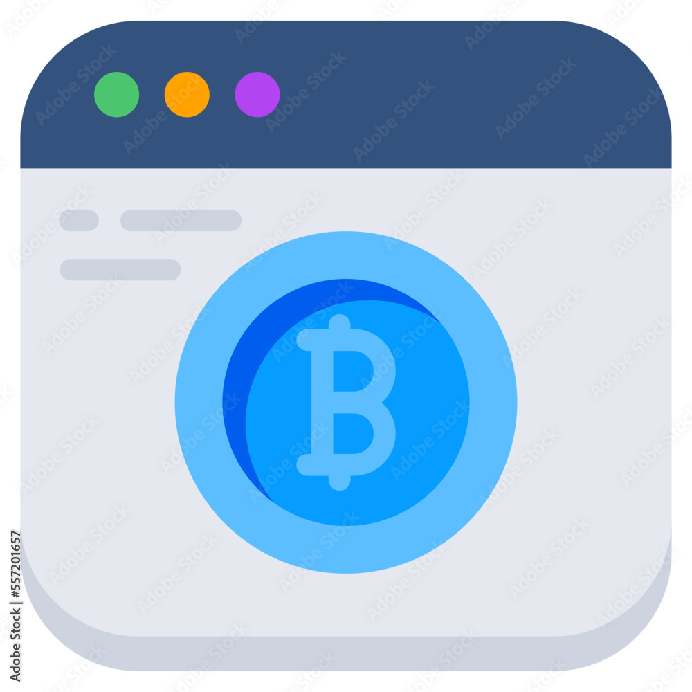 Trendy design icon of bitcoin website Trendy design icon of bitcoin website