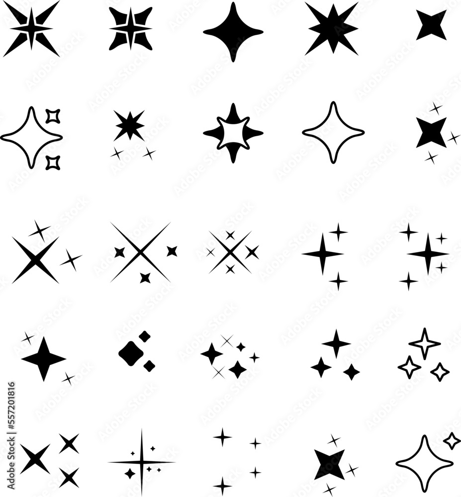 Naklejka premium shine bright vector icon set illustration on white background..eps