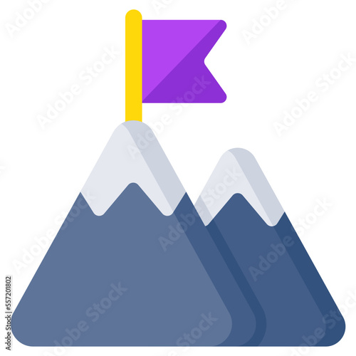 Conceptual flat design icon of mission accomplished