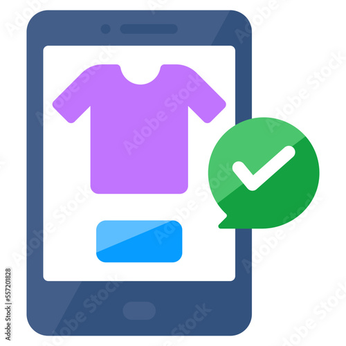 Modern design icon of buy shirt online 