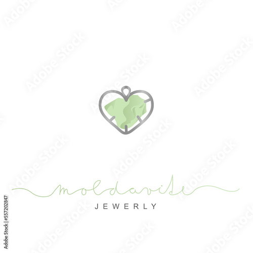 moldavite jewerelly logo design vector illustration photo