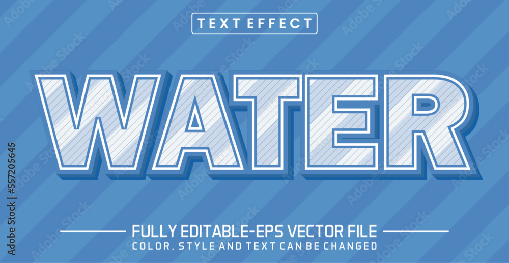 Editable Water text style effect - text style Concept
