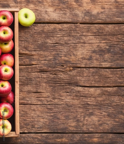apples on a wooden board
