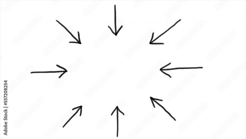 Animation of hand drawn pointing arrow. Animation of hand drawn pointing arrow.
