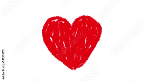 Hand drawn animation of red romantic heart