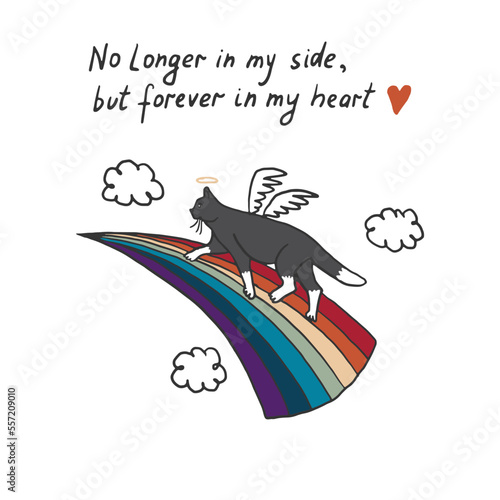 Pet cat death vector poster.