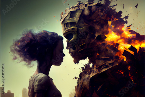 Generative AI abstract render of a self-destructive relationship