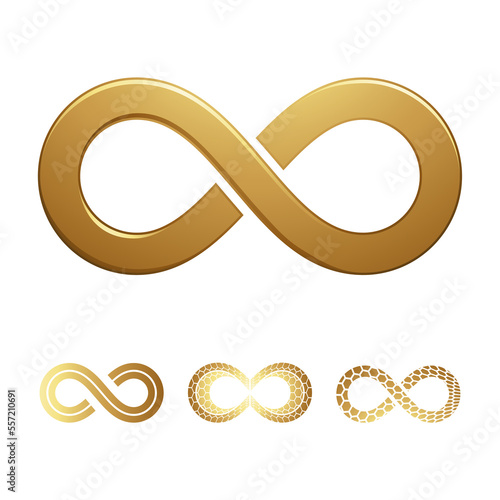 Golden Infinity Symbols on a White Background