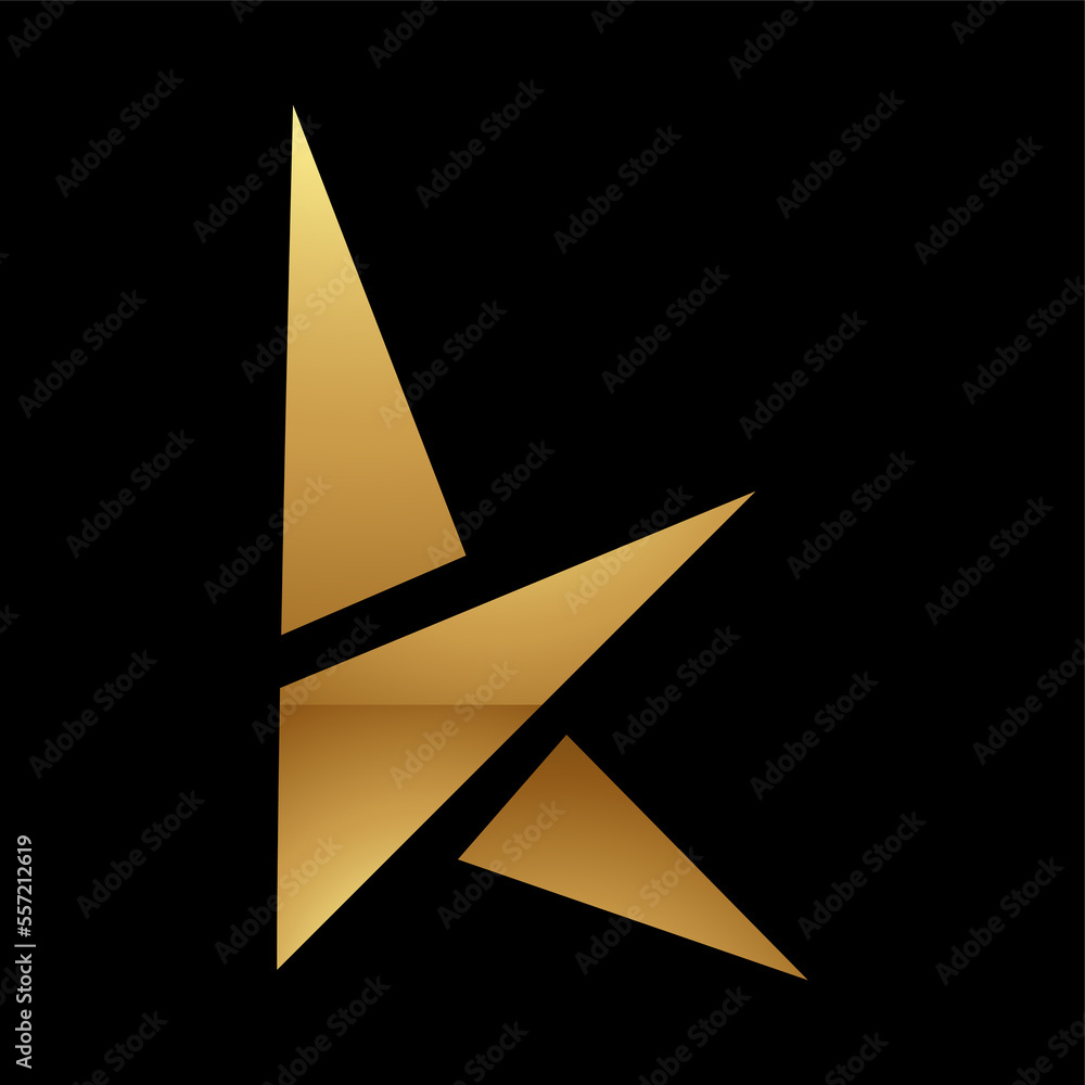 Fototapeta premium Golden Letter K Symbol on a Black Background - Icon 1