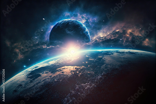 Fototapeta Naklejka Na Ścianę i Meble -  Photo of Earth seen from space.