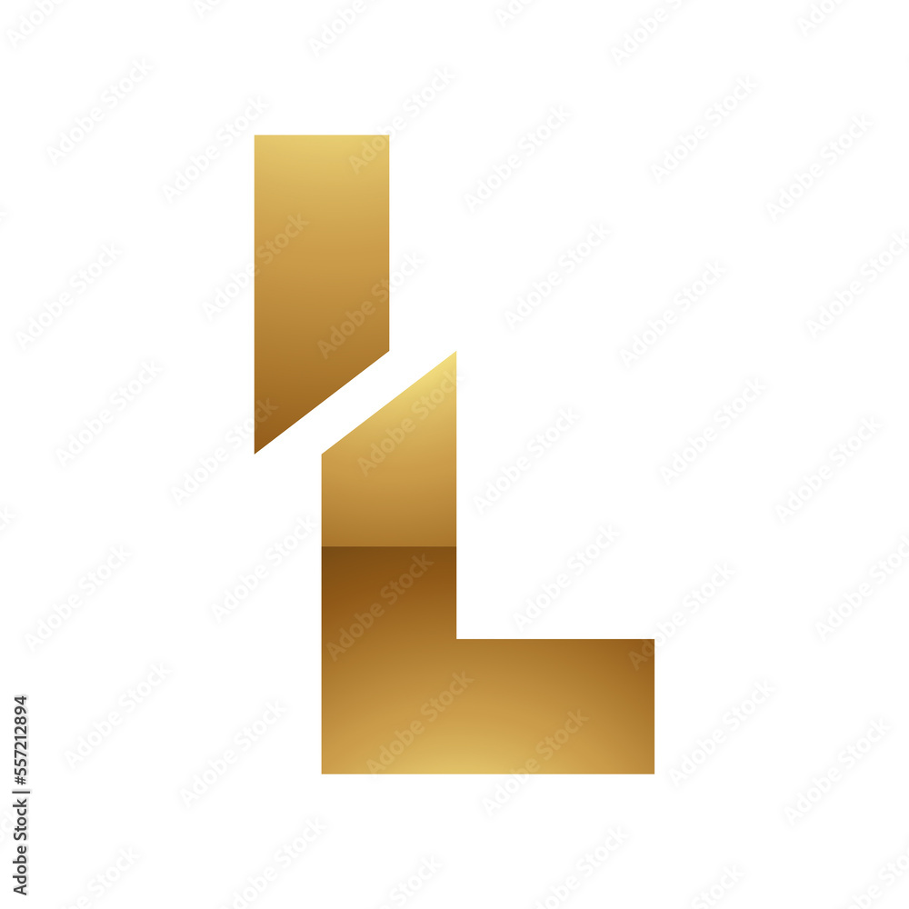 Golden Letter L Symbol on a White Background - Icon 4 Golden Letter L Symbol on a White Background - Icon 4