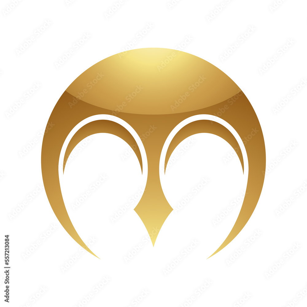 Obraz premium Golden Letter M Symbol on a White Background - Icon 2