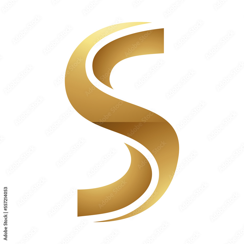 Golden Letter S Symbol on a White Background - Icon 3 Golden Letter S Symbol on a White Background - Icon 3