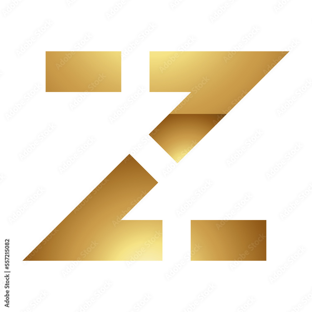 Golden Letter Z Symbol on a White Background - Icon 5 Golden Letter Z Symbol on a White Background - Icon 5