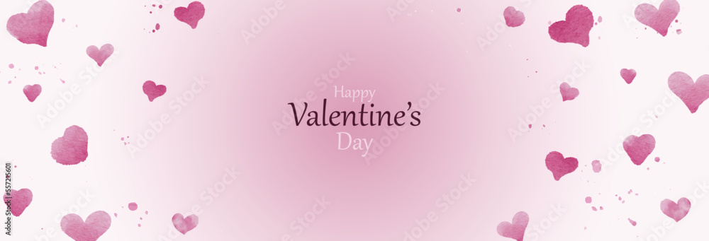 Happy Valentines Day hearts shape vector postcard design