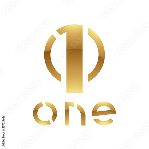 Golden Symbol for Number 1 on a White Background - Icon 2