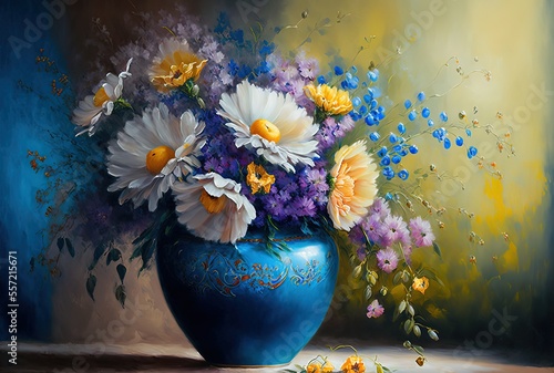 illustration of flower bouquet in vase