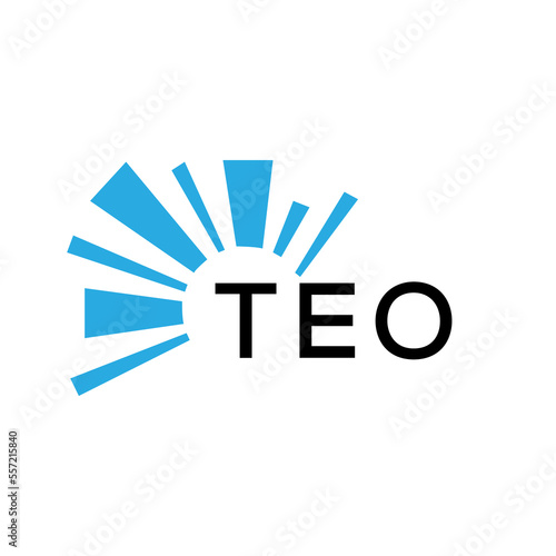 TEO letter logo. TEO blue image on white background and black letter. TEO technology  Monogram logo design for entrepreneur and business. TEO best icon.
