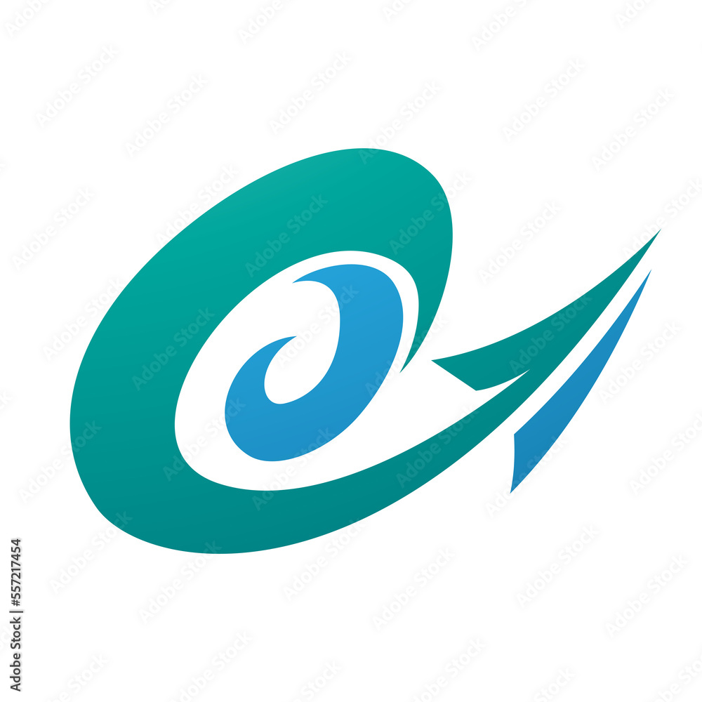 Hurricane Shaped Arrow in Persian Green and Blue Colors Hurricane Shaped Arrow in Persian Green and Blue Colors