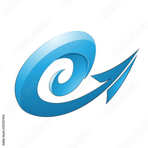 Hurricane Shaped Embossed Arrow in Blue Color