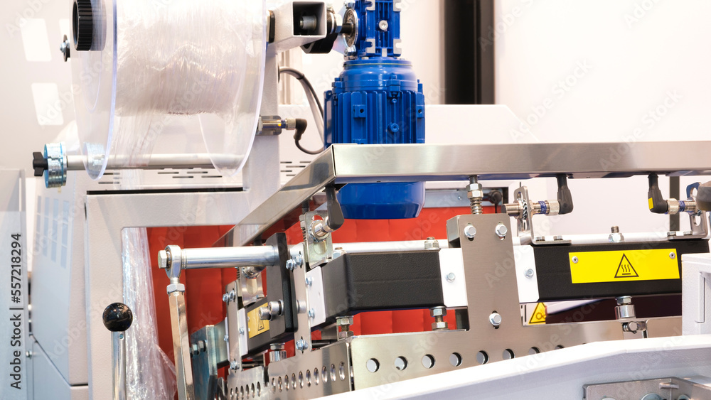 Conveyor Filling and Packaging Machine for Food. product packaging concept, buckwheat groats Conveyor Filling and Packaging Machine for Food. product packaging concept, buckwheat groats