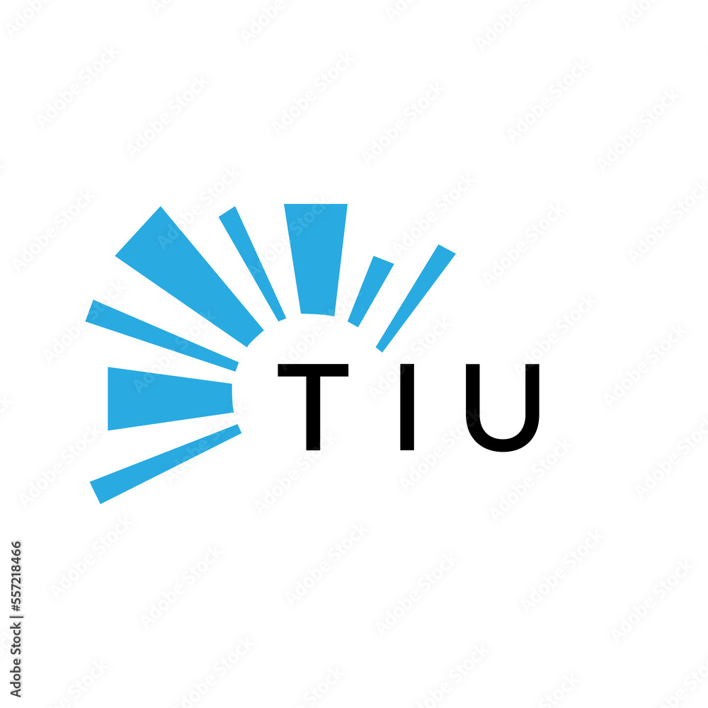 TIU letter logo. TIU blue image on white background and black letter ...