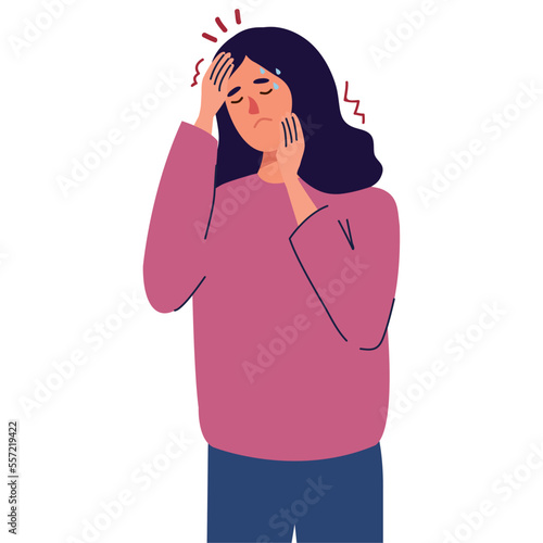 woman sick with fever